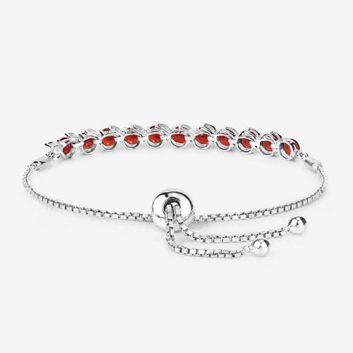 3.30 Carat Genuine Garnet .925 Sterling Silver Bracelet Bids.com