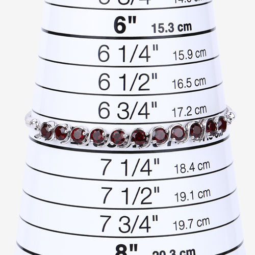 3.30 Carat Genuine Garnet .925 Sterling Silver Bracelet Bids.com