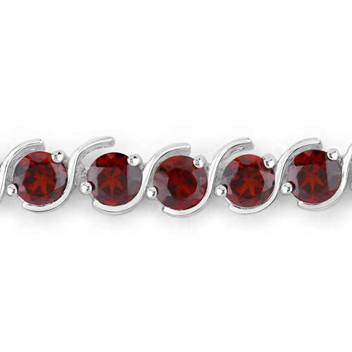 3.30 Carat Genuine Garnet .925 Sterling Silver Bracelet Bids.com