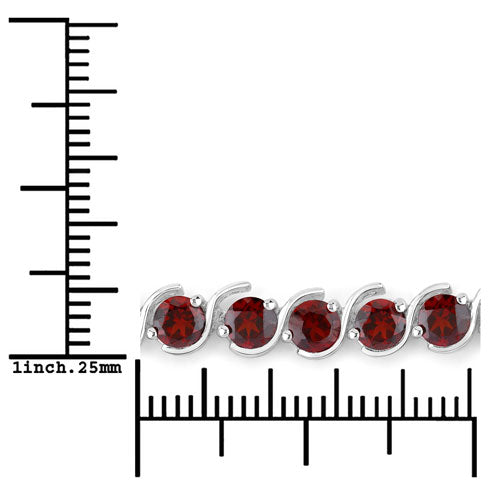 3.30 Carat Genuine Garnet .925 Sterling Silver Bracelet Bids.com