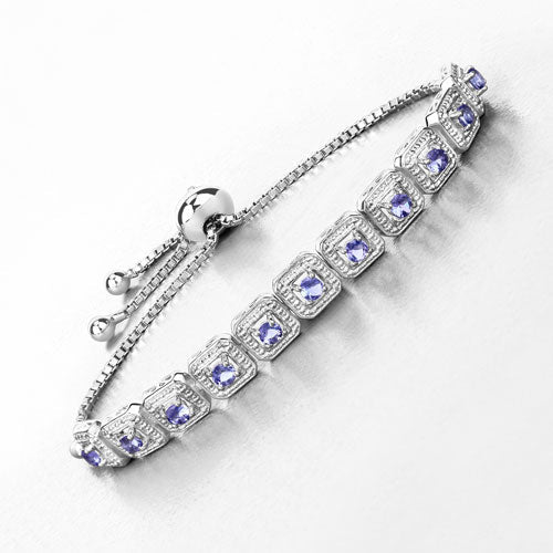 1.10 Carat Genuine Tanzanite .925 Sterling Silver Bracelet Bids.com