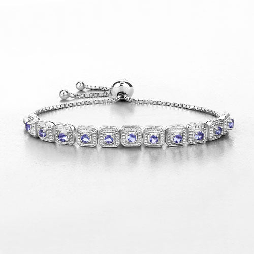1.10 Carat Genuine Tanzanite .925 Sterling Silver Bracelet Bids.com