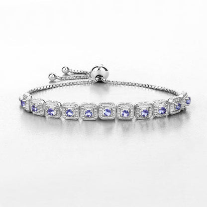 1.10 Carat Genuine Tanzanite .925 Sterling Silver Bracelet Bids.com