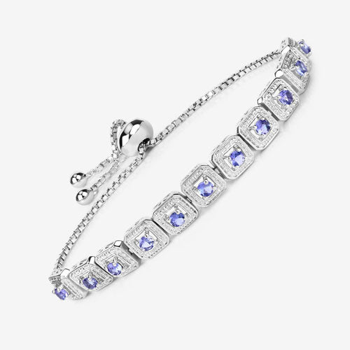 1.10 Carat Genuine Tanzanite .925 Sterling Silver Bracelet Bids.com