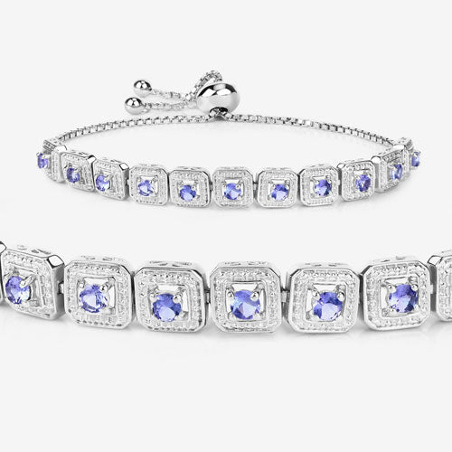 1.10 Carat Genuine Tanzanite .925 Sterling Silver Bracelet Bids.com