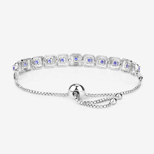 1.10 Carat Genuine Tanzanite .925 Sterling Silver Bracelet Bids.com
