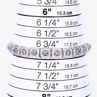 1.10 Carat Genuine Tanzanite .925 Sterling Silver Bracelet Bids.com