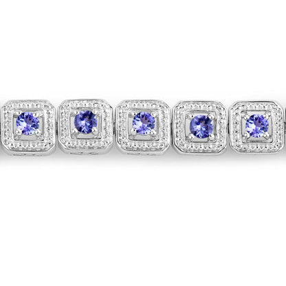 1.10 Carat Genuine Tanzanite .925 Sterling Silver Bracelet Bids.com