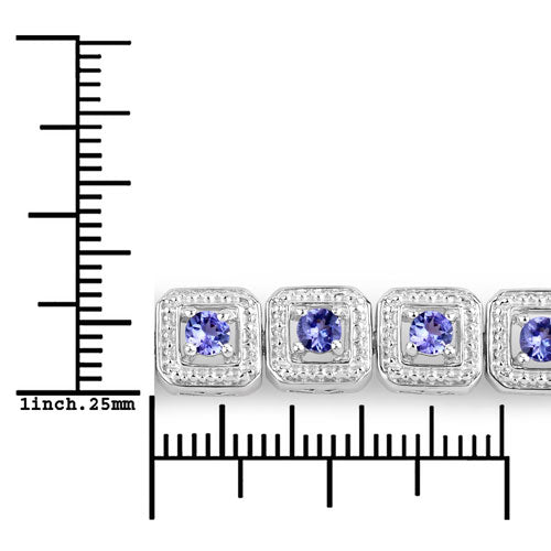1.10 Carat Genuine Tanzanite .925 Sterling Silver Bracelet Bids.com