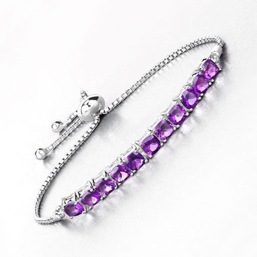 6.05 Carat Genuine Amethyst .925 Sterling Silver Bracelet Bids.com