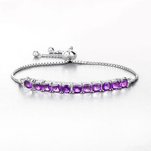 6.05 Carat Genuine Amethyst .925 Sterling Silver Bracelet Bids.com