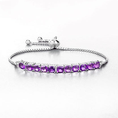 6.05 Carat Genuine Amethyst .925 Sterling Silver Bracelet Bids.com