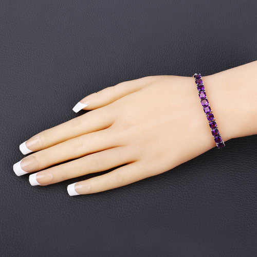 6.05 Carat Genuine Amethyst .925 Sterling Silver Bracelet Bids.com