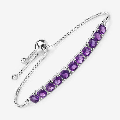 6.05 Carat Genuine Amethyst .925 Sterling Silver Bracelet Bids.com