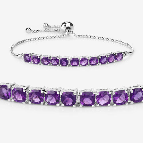 6.05 Carat Genuine Amethyst .925 Sterling Silver Bracelet Bids.com