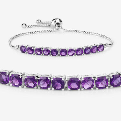 6.05 Carat Genuine Amethyst .925 Sterling Silver Bracelet Bids.com