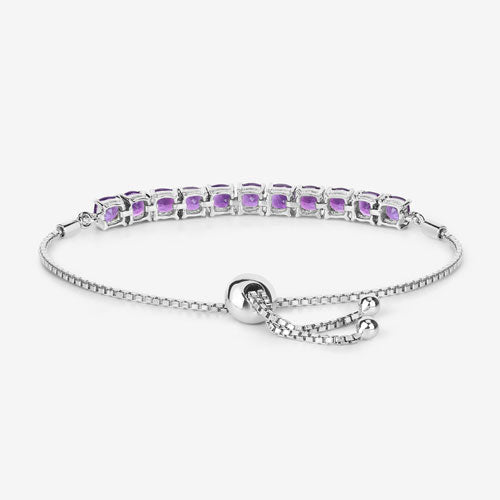 6.05 Carat Genuine Amethyst .925 Sterling Silver Bracelet Bids.com