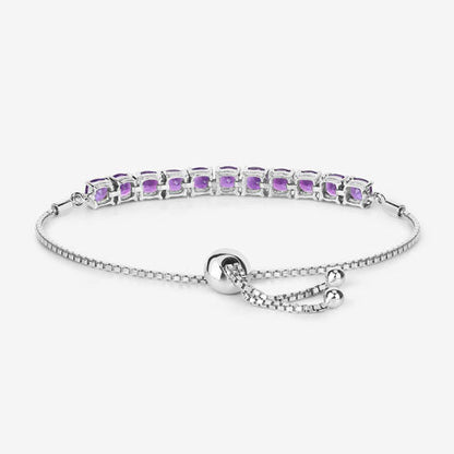 6.05 Carat Genuine Amethyst .925 Sterling Silver Bracelet Bids.com