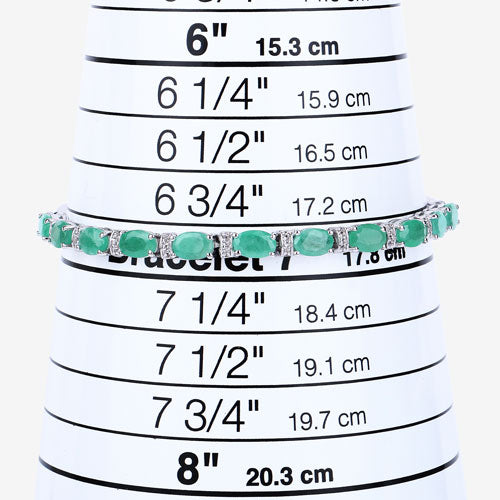 4.98 Carat Genuine Emerald and White Topaz .925 Sterling Silver Bracelet Bids.com