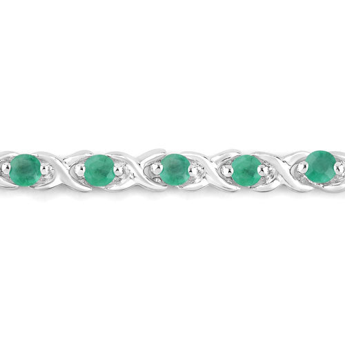 0.72 Carat Genuine Emerald .925 Sterling Silver Bracelet Bids.com