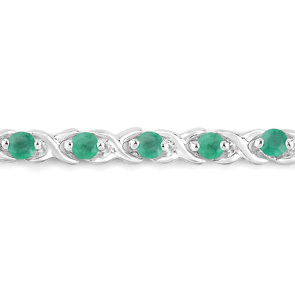 0.72 Carat Genuine Emerald .925 Sterling Silver Bracelet Bids.com