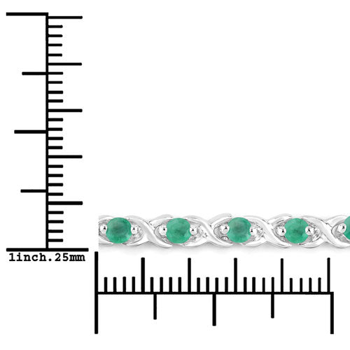 0.72 Carat Genuine Emerald .925 Sterling Silver Bracelet Bids.com