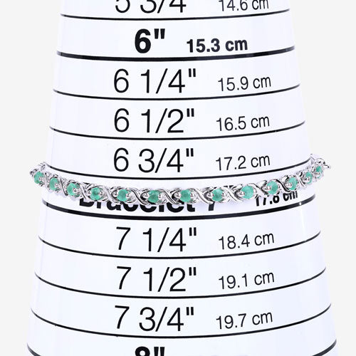 0.72 Carat Genuine Emerald .925 Sterling Silver Bracelet Bids.com
