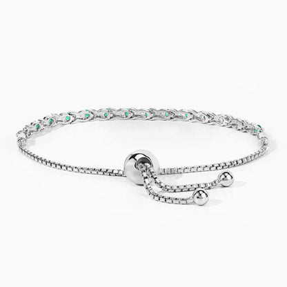 0.72 Carat Genuine Emerald .925 Sterling Silver Bracelet Bids.com