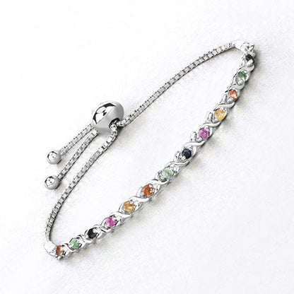0.88 Carat Genuine Multi Sapphire .925 Sterling Silver Bracelet Bids.com