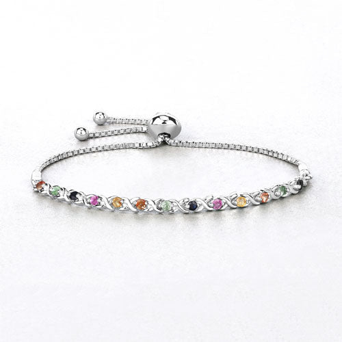 0.88 Carat Genuine Multi Sapphire .925 Sterling Silver Bracelet Bids.com