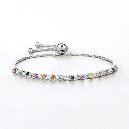 0.88 Carat Genuine Multi Sapphire .925 Sterling Silver Bracelet Bids.com