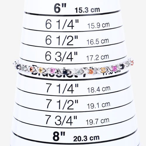 0.88 Carat Genuine Multi Sapphire .925 Sterling Silver Bracelet Bids.com