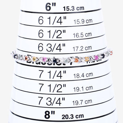 0.88 Carat Genuine Multi Sapphire .925 Sterling Silver Bracelet Bids.com