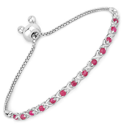 0.88 Carat Genuine Ruby .925 Sterling Silver Bracelet Bids.com