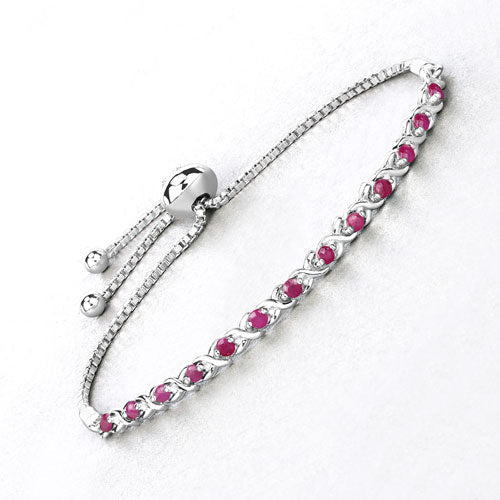 0.88 Carat Genuine Ruby .925 Sterling Silver Bracelet Bids.com