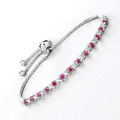 0.88 Carat Genuine Ruby .925 Sterling Silver Bracelet Bids.com