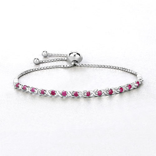 0.88 Carat Genuine Ruby .925 Sterling Silver Bracelet Bids.com