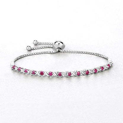 0.88 Carat Genuine Ruby .925 Sterling Silver Bracelet Bids.com