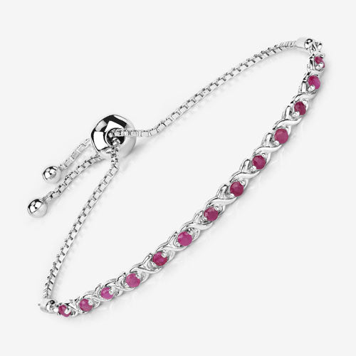 0.88 Carat Genuine Ruby .925 Sterling Silver Bracelet Bids.com