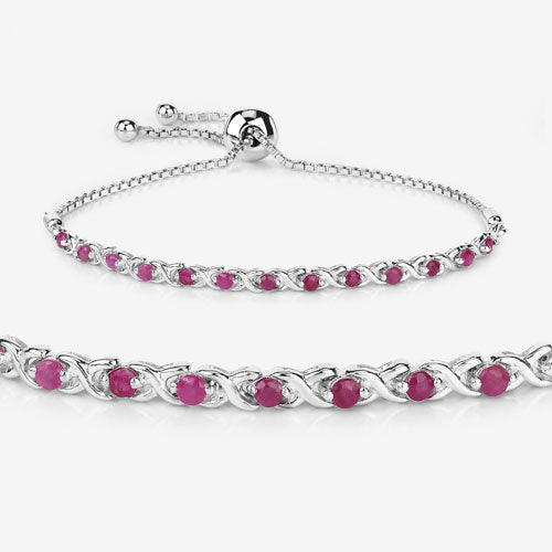 0.88 Carat Genuine Ruby .925 Sterling Silver Bracelet Bids.com
