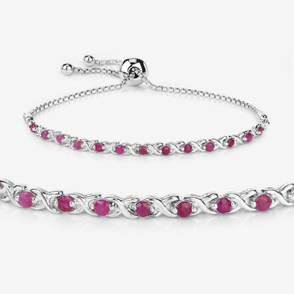 0.88 Carat Genuine Ruby .925 Sterling Silver Bracelet Bids.com