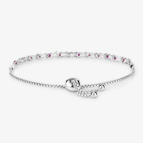 0.88 Carat Genuine Ruby .925 Sterling Silver Bracelet Bids.com