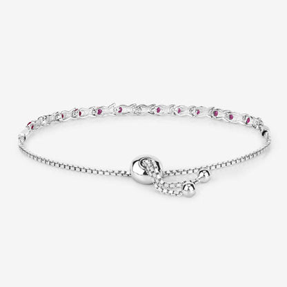 0.88 Carat Genuine Ruby .925 Sterling Silver Bracelet Bids.com