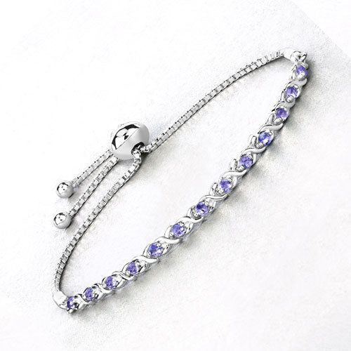 0.91 Carat Genuine Tanzanite .925 Sterling Silver Bracelet Bids.com