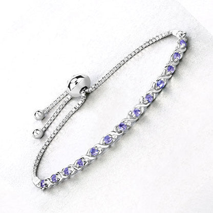 0.91 Carat Genuine Tanzanite .925 Sterling Silver Bracelet Bids.com