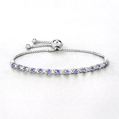 0.91 Carat Genuine Tanzanite .925 Sterling Silver Bracelet Bids.com