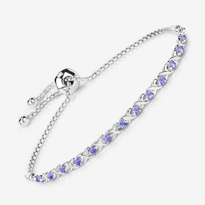 0.91 Carat Genuine Tanzanite .925 Sterling Silver Bracelet Bids.com