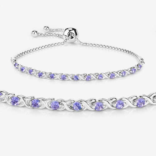 0.91 Carat Genuine Tanzanite .925 Sterling Silver Bracelet Bids.com