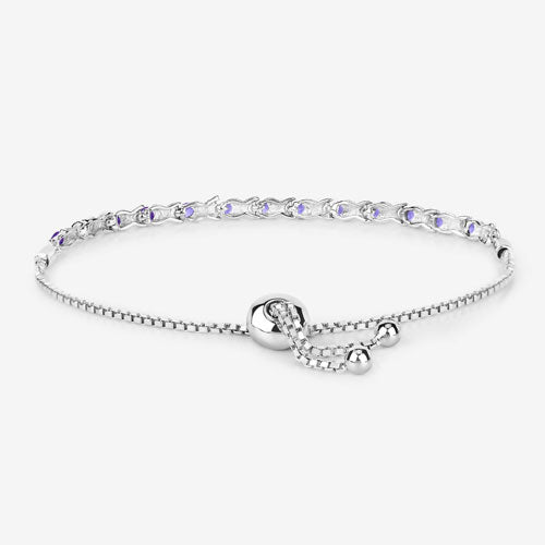 0.91 Carat Genuine Tanzanite .925 Sterling Silver Bracelet Bids.com