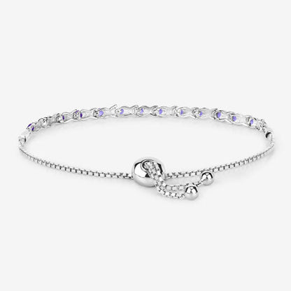 0.91 Carat Genuine Tanzanite .925 Sterling Silver Bracelet Bids.com